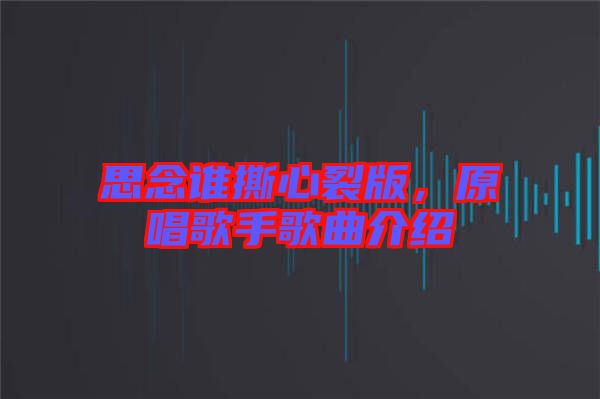 思念誰(shuí)撕心裂版，原唱歌手歌曲介紹