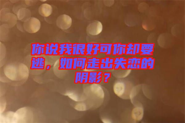 你說我很好可你卻要逃，如何走出失戀的陰影？