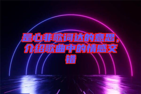 是心非歌詞達(dá)的意思，介紹歌曲中的情感交錯(cuò)