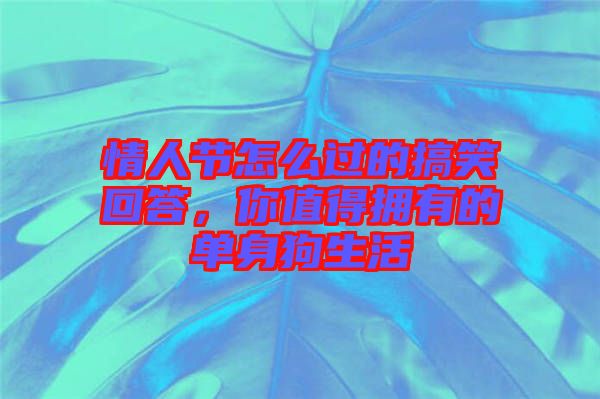 情人節(jié)怎么過的搞笑回答，你值得擁有的單身狗生活