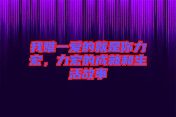 我唯一愛的就是你力宏，力宏的成就和生活故事