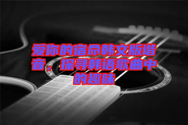 愛你的宿命韓文版諧音，探尋韓語歌曲中的趣味