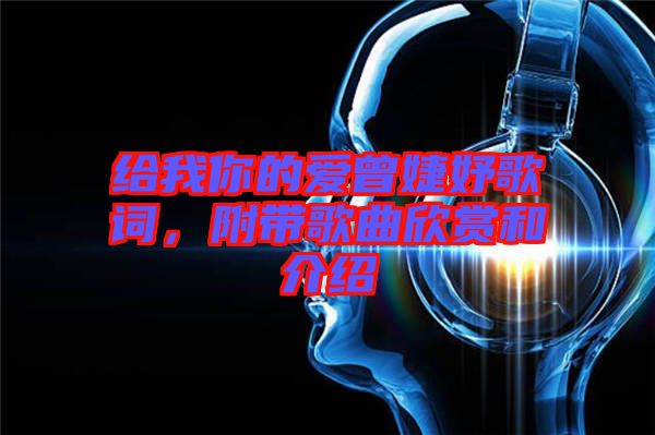 給我你的愛曾婕妤歌詞，附帶歌曲欣賞和介紹