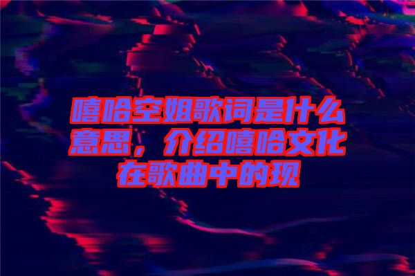 嘻哈空姐歌詞是什么意思，介紹嘻哈文化在歌曲中的現(xiàn)