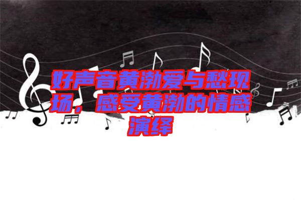 好聲音黃渤愛與愁現(xiàn)場，感受黃渤的情感演繹