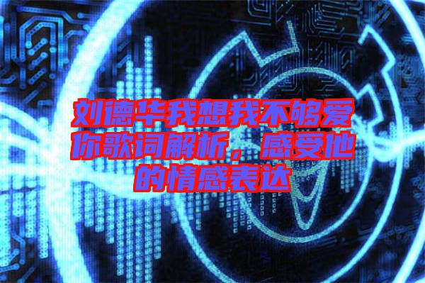 劉德華我想我不夠愛你歌詞解析，感受他的情感表達(dá)