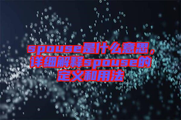 spouse是什么意思，詳細(xì)解釋spouse的定義和用法