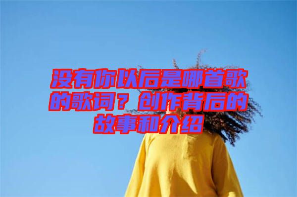 沒(méi)有你以后是哪首歌的歌詞？創(chuàng)作背后的故事和介紹