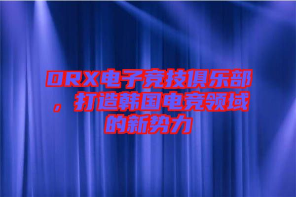 DRX電子競技俱樂部，打造韓國電競領(lǐng)域的新勢力