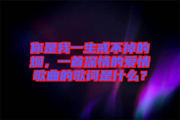 你是我一生戒不掉的煙，一首深情的愛情歌曲的歌詞是什么？