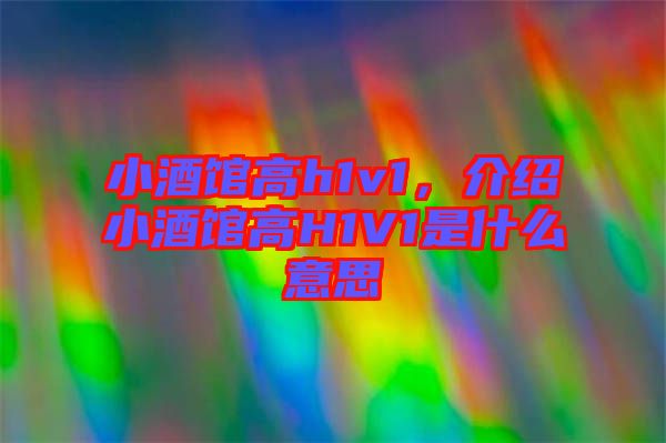 小酒館高h(yuǎn)1v1，介紹小酒館高H1V1是什么意思