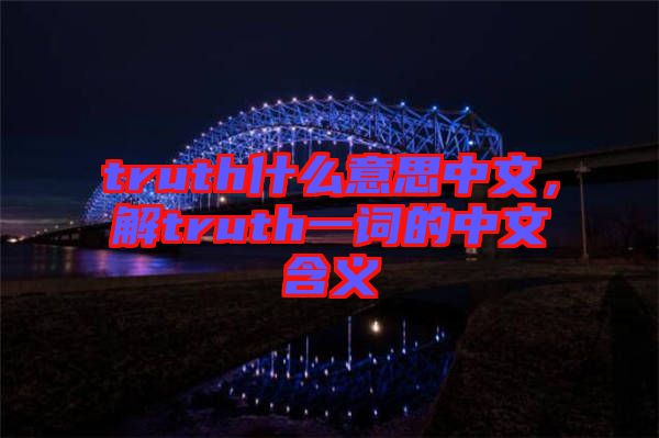 truth什么意思中文，解truth一詞的中文含義