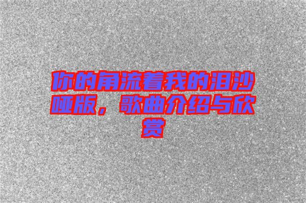 你的角流著我的淚沙啞版，歌曲介紹與欣賞