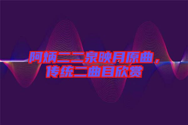 阿炳二二泉映月原曲，傳統(tǒng)二曲目欣賞